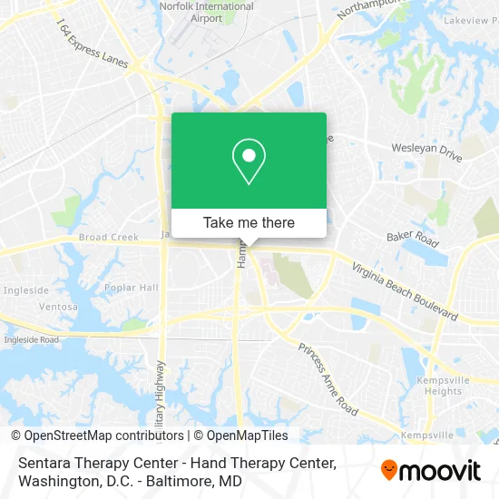 Sentara Therapy Center - Hand Therapy Center map