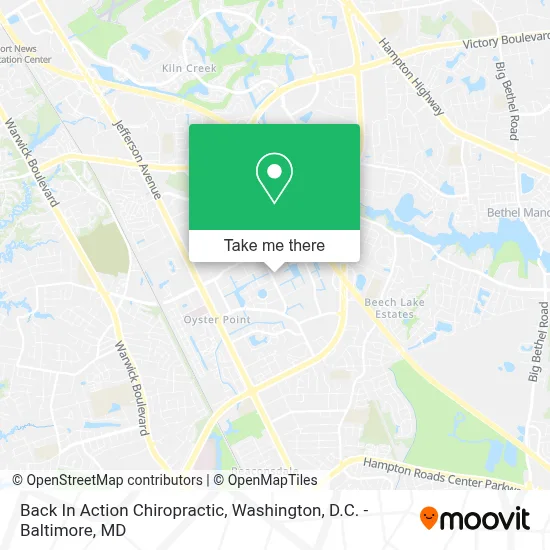 Back In Action Chiropractic map