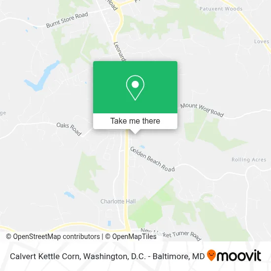 Calvert Kettle Corn map