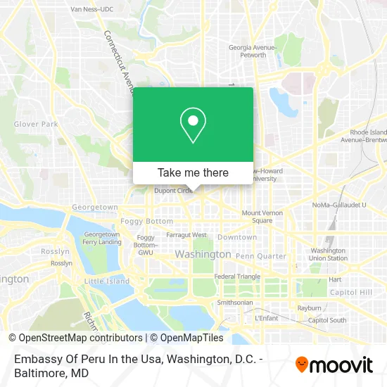 Embassy Of Peru In the Usa map