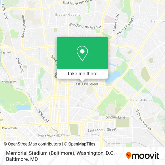 Memorial Stadium (Baltimore) map