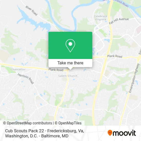 Cub Scouts Pack 22 - Fredericksburg, Va map