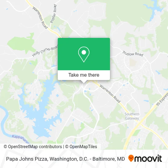 Papa Johns Pizza map