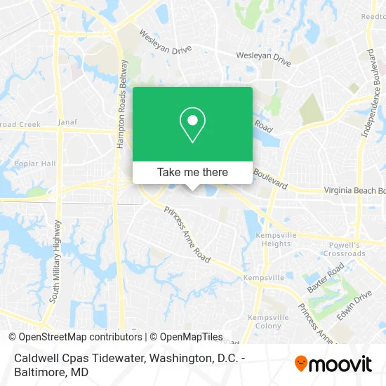 Caldwell Cpas Tidewater map