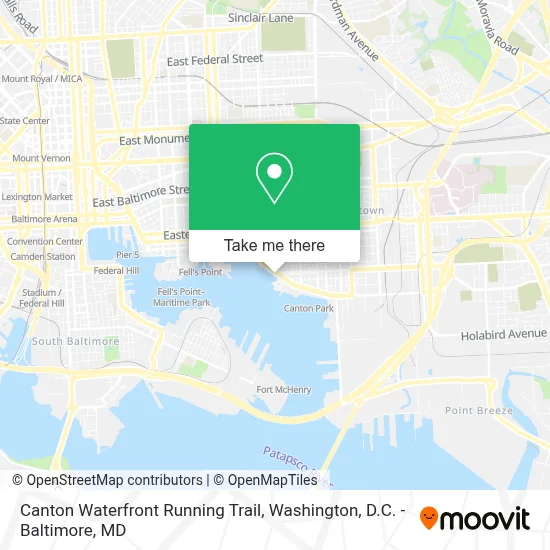 Canton Waterfront Running Trail map