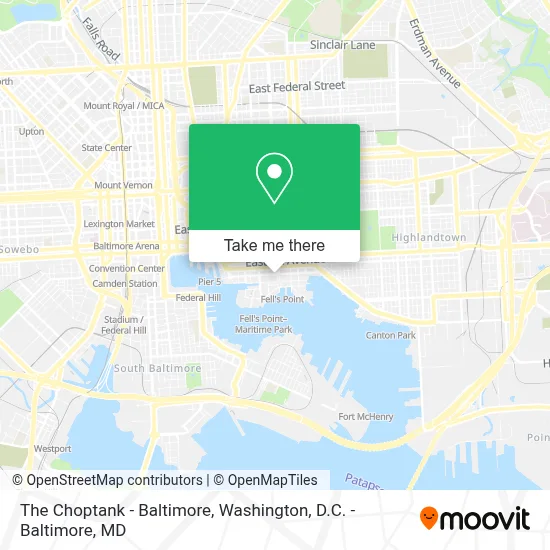 The Choptank - Baltimore map