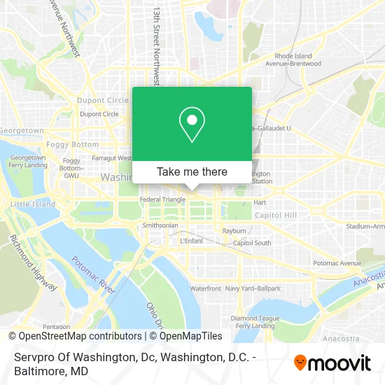 Servpro Of Washington, Dc map