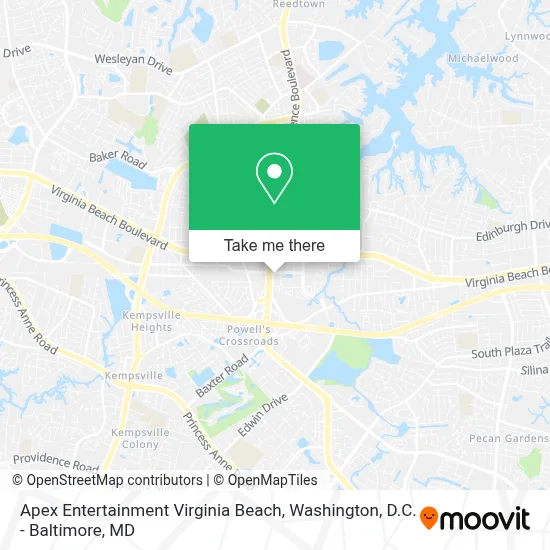 Apex Entertainment Virginia Beach map