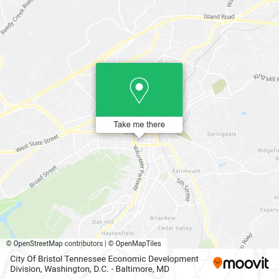 City Of Bristol Tennessee Economic Development Division map