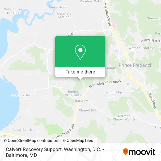 Calvert Recovery Support map