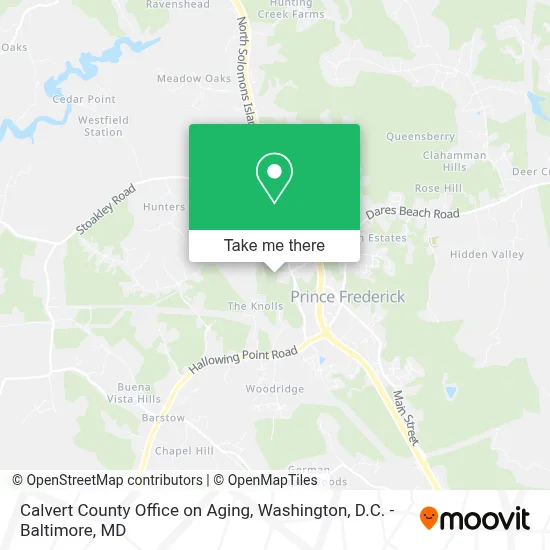 Calvert County Office on Aging map
