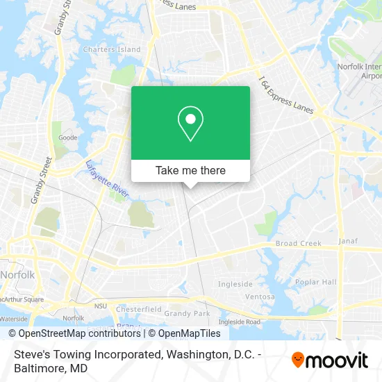 Steve's Towing Incorporated map