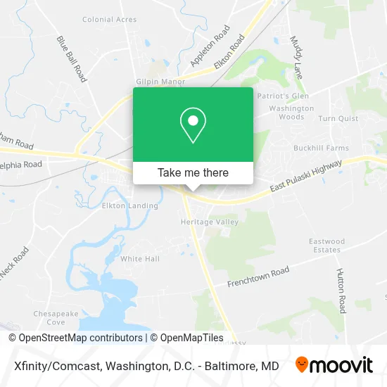 Mapa de Xfinity/Comcast