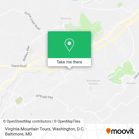 Virginia Mountain Tours map