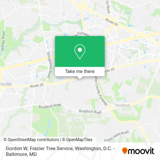 Gordon W. Frazier Tree Service map