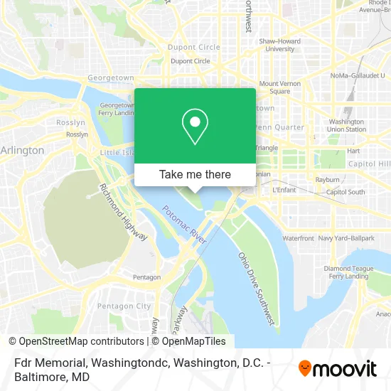 Fdr Memorial, Washingtondc map
