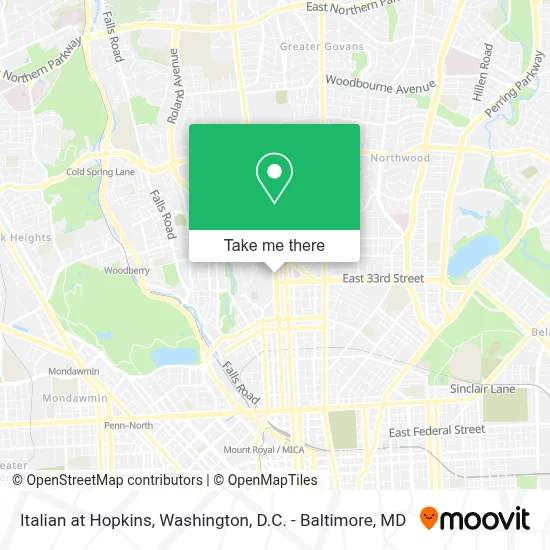 Italian at Hopkins map
