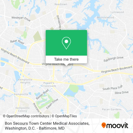 Bon Secours Town Center Medical Associates map