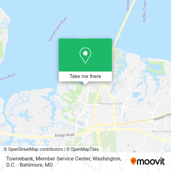 Townebank, Member Service Center map