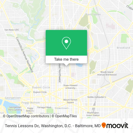 Tennis Lessons Dc map