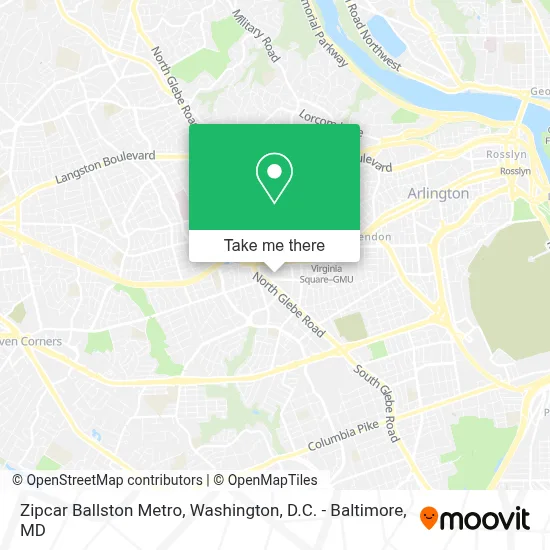 Zipcar Ballston Metro map