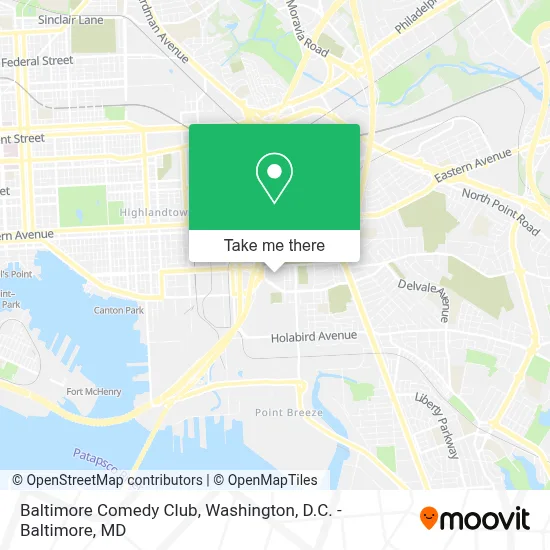Baltimore Comedy Club map