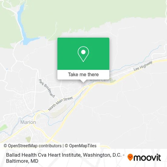Ballad Health Cva Heart Institute map