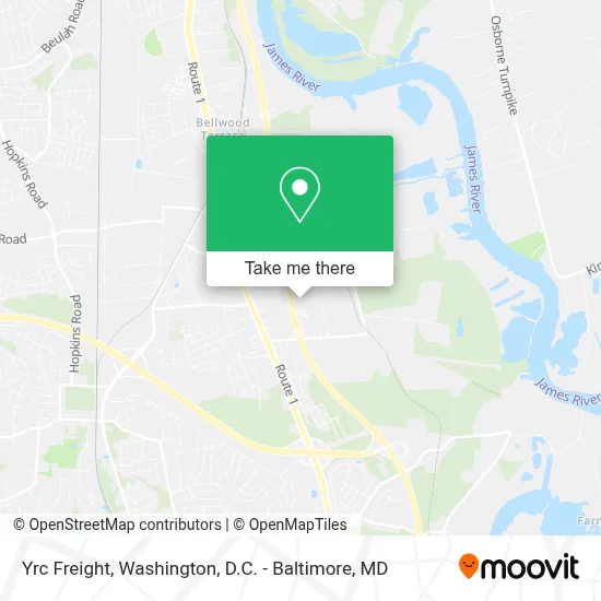 Yrc Freight map