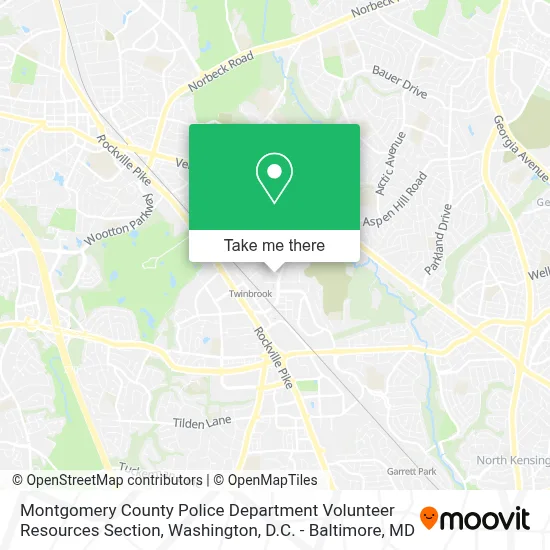 Montgomery County Police Department Volunteer Resources Section map