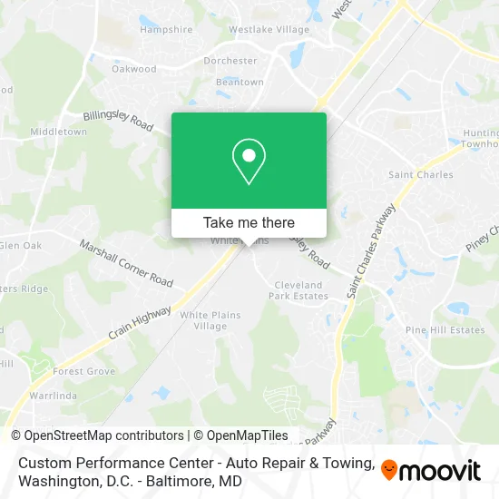 Custom Performance Center - Auto Repair & Towing map
