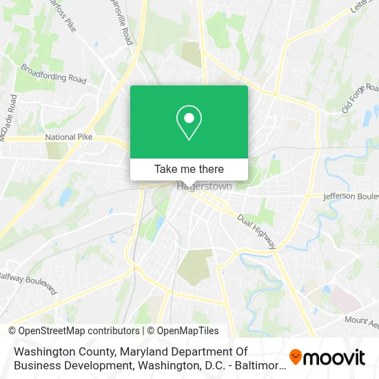 Washington County, Maryland Department Of Business Development map