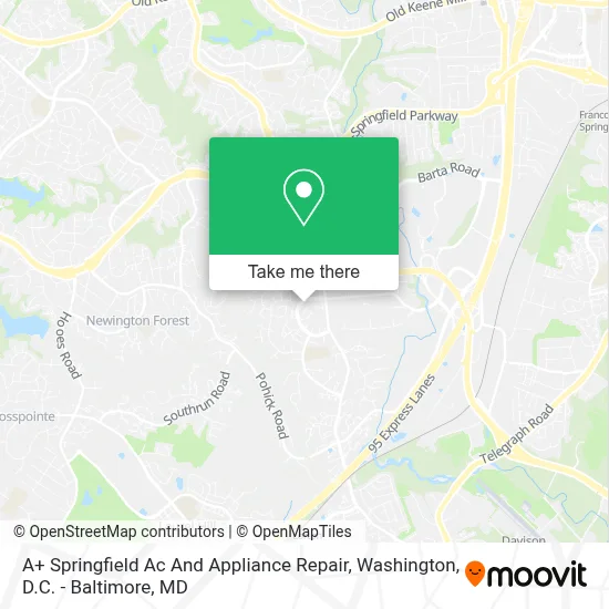 A+ Springfield Ac And Appliance Repair map