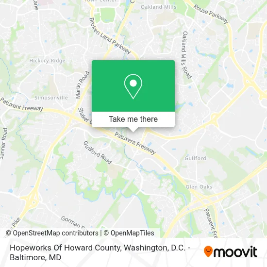 Hopeworks Of Howard County map