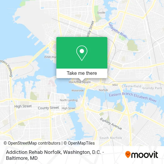 Addiction Rehab Norfolk map