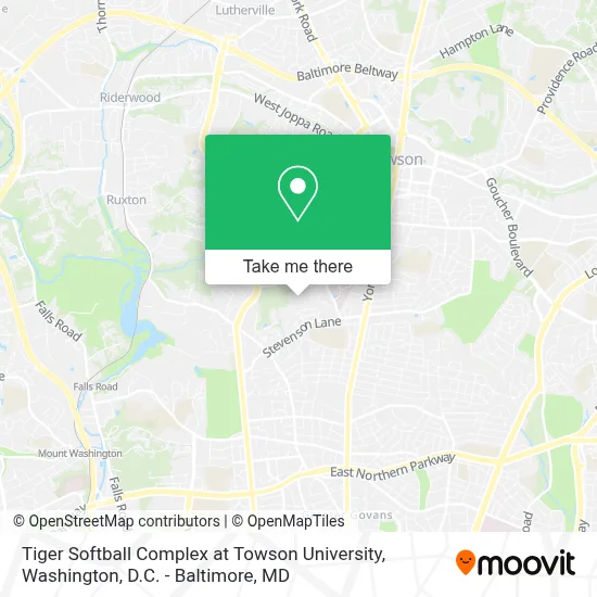 Tiger Softball Complex at Towson University map