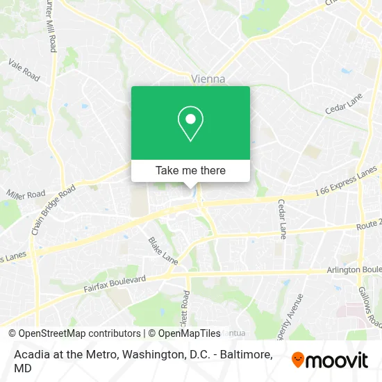 Acadia at the Metro map
