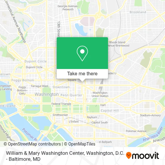 William & Mary Washington Center map
