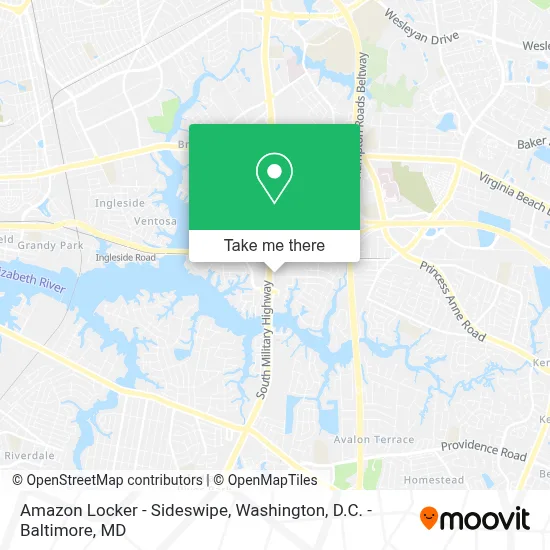 Amazon Locker - Sideswipe map