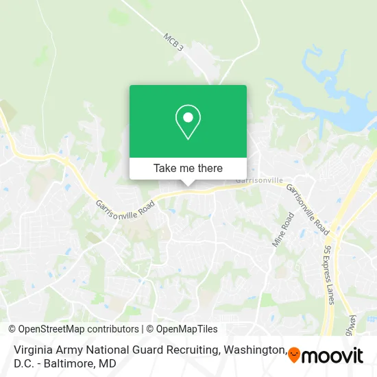 Virginia Army National Guard Recruiting map