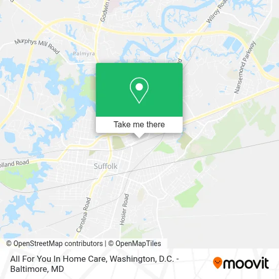 All For You In Home Care map