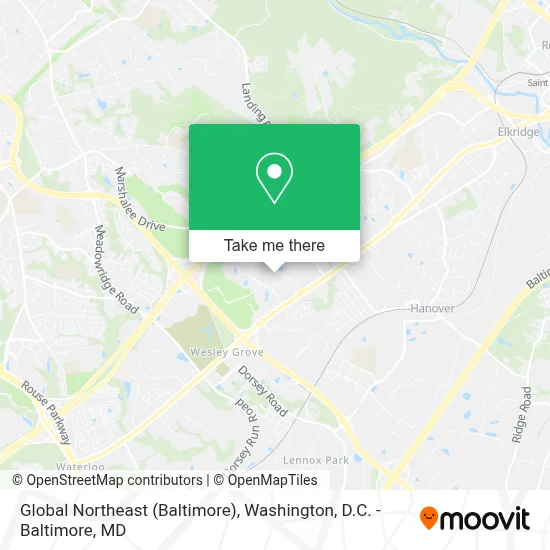 Global Northeast (Baltimore) map