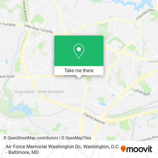 Air Force Memorial Washington Dc map