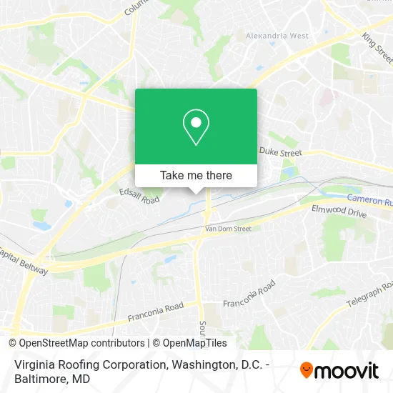 Virginia Roofing Corporation map