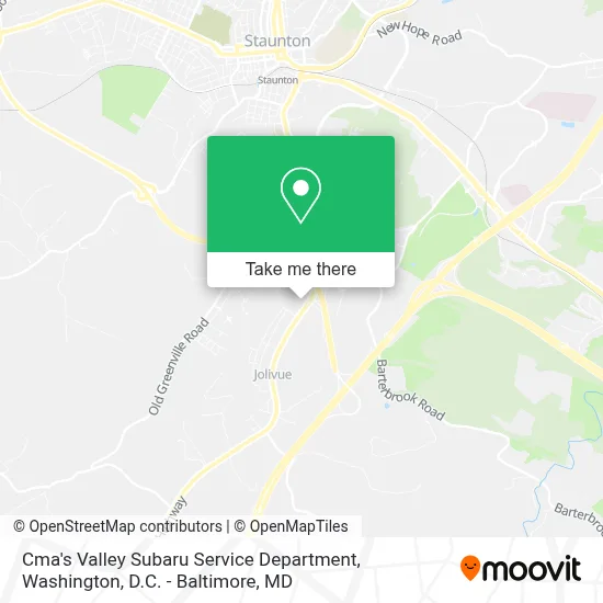 Cma's Valley Subaru Service Department map