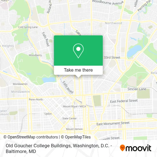 Old Goucher College Buildings map