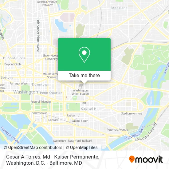 Cesar A Torres, Md - Kaiser Permanente map
