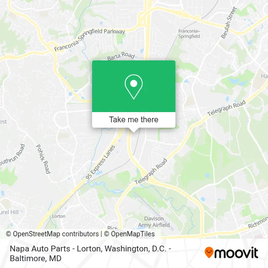 Napa Auto Parts - Lorton map