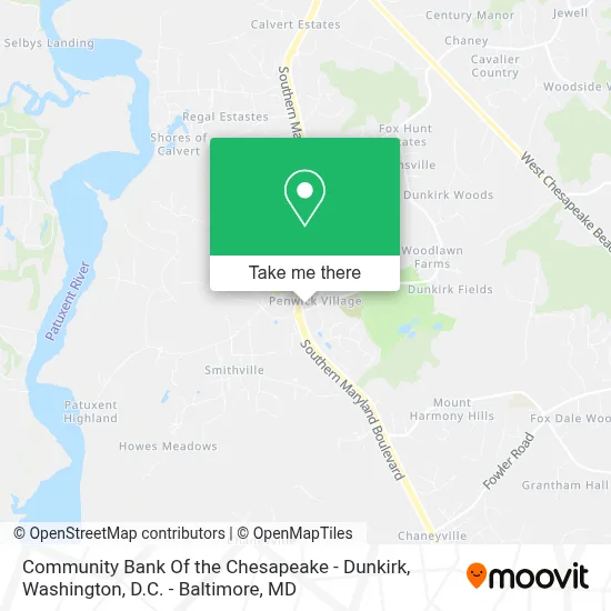 Community Bank Of the Chesapeake - Dunkirk map