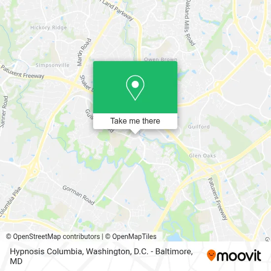 Hypnosis Columbia map