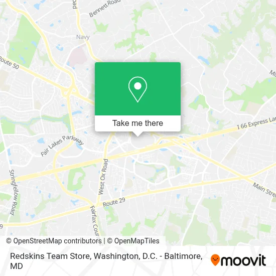 Redskins Team Store map